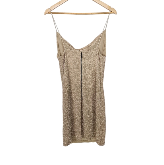 Alice + Olivia Harmie Dress Nude Sequins Mini Dress Size 6 - Picture 3 of 8